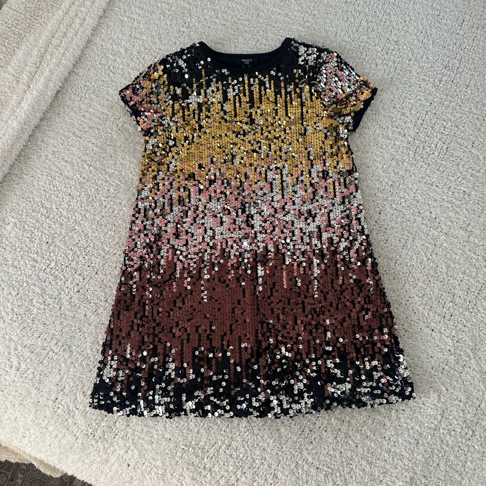 Forever 21 Gold and Cream A-line Cocktail Dress